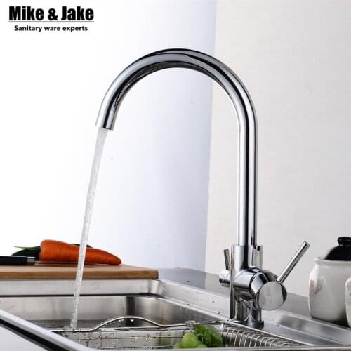 Solid Brass Chrome Water Kitchen Faucet 3 Way Double Function Filler Kitchen Faucet Three Way Tap For Water Filter Mixer