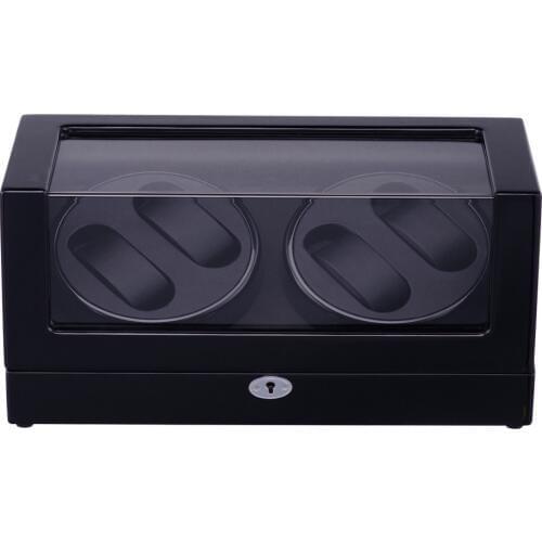 Watch Winder ,LT Wooden Automatic Rotation 4+0 Storage Case Display Box The new style 2019 (All black)