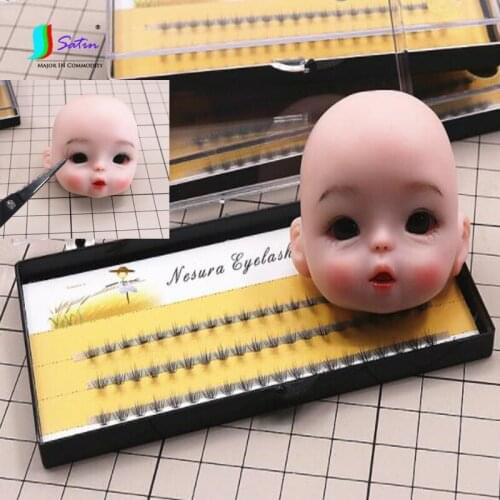 High Quality Doll Face Black False Eyelashes Simulation Eyelashes Soft Pottery Handmand DIY Model BJD OB11 Doll False Eyelashes