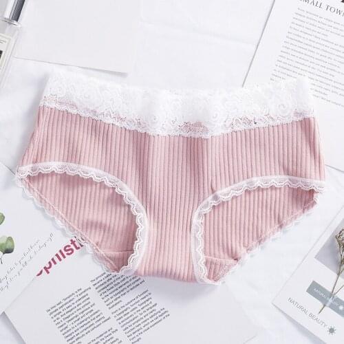 Womens Underwear Cotton Antibacterial Summer Thin Breathable Cotton Crotch Mid-Waist Japanese Girl Student Triangle Shorts