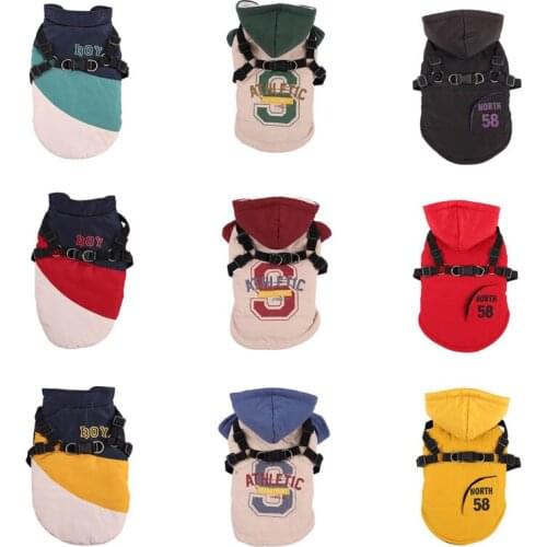 Winter Warm Dog Vests Big Pet Dog Clothing Jacket With Harness Dog Coat French Bulldog Outfits For Labrador Waterproof