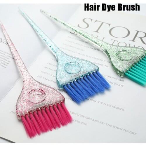 1Pc Soft Fibre Glitter Tint Dye Hair Brush Hairdressing Pro Salon Tools Bleach Comb Salon Accessories for Hair Coloring brush