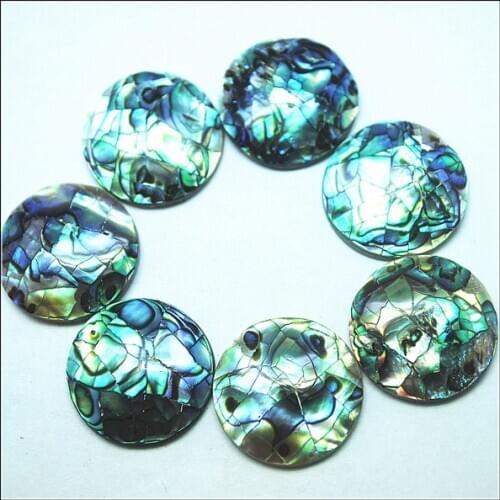 10pcs natural abalone shell beads cabochons round shape size 20mm saltwater shell for pendants making free shipping
