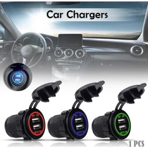 12 V/32 V Dual Port Auto USB Lader Stopcontact Voor Ipad Iphone Auto Boot Mobiele Telefoons Led Voltage Meter Voor Auto Motor