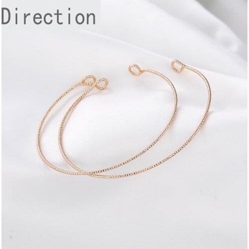 14K bag gold split nine-word open C-shaped round bracelet ring diy opening tight hoop bracelet base accessories