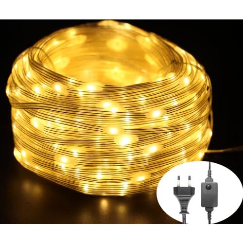 256/400/800LED String Lights Fairy Leather Thread Lamp Outdoor Party Christmas Garden Garland Tree Street Wedding Backyard Decor