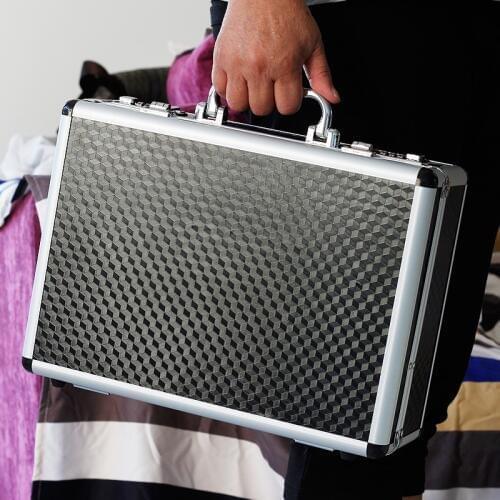 Aluminum Tool case suitcase toolbox password box File box Impact resistant safety case equipment camera case with pre-cut foam