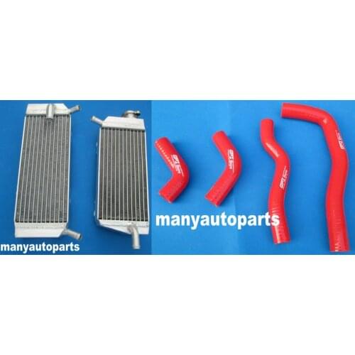 Aluminum radiator& RED silicone hose FOR Honda CRF450X CRF 450 X 2005-12 2006 2007