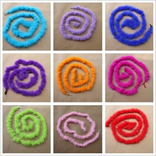 Turkey Feather Boa Fluffy Plumas Rope Scarf Clothes Costumes Wedding Decoration Performance Dance Ostrich Plume Slim 2 Meters