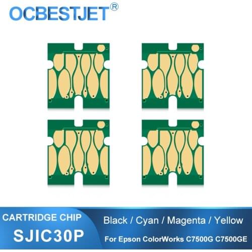 SJIC30P SJIC30P(B) SJIC30P(C) SJIC30P(M) SJIC30P(Y) Ink Cartridge Chip For Epson ColorWorks C7500 C7500G C7500GE Printer Chips