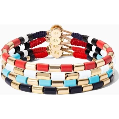 Tile Enamel Bracelet Best Friends Couple Family Friendship Bracelets Jewelry Gifts Women Mens Teen