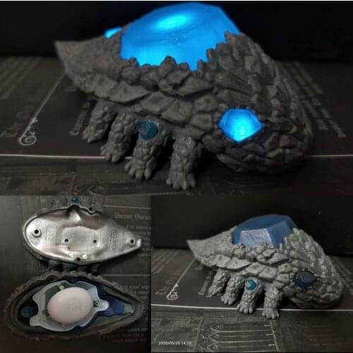 Dark Souls Figure Crystal Lizard Statue Crystal Lizard Figure Model Toy with LED Light