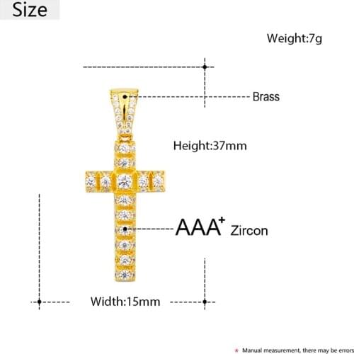 ICEOUTBOX Mens Hip Hop Pico Harvey Cross Pendant Necklace Micro Pave AAAA+ Cubic Zirconia Egyptian Style Necklaces Jewelry Gift