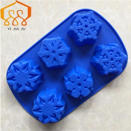 Baking Tools Silicone Cake Mold Pudding Handmade Soap Mold snowflake Chocolate Mold