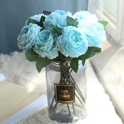 Artificial Fake Peony Silk Flowers Bridal Bouquet Flower Arrangement Home Wedding Party Table Garden Decor