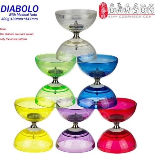 China Kongzhu Musical Note Bell Diabolo 3 Bearings Set Packing (Dia. 130mm Cup, Sticks, String And Bag)