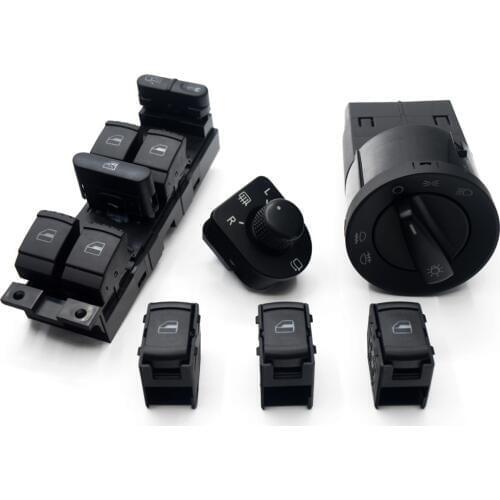 Mirror window headlight Control switch Button For Volkswagen VW JETTA GOLF MK4 POLO BORA A4 Passat B5 BEETLE SET 1J0959855