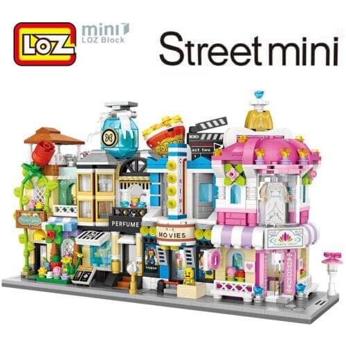 LOZ Mini Street Profumeria Cinema Flower Wedding Dress Shop Mini Building Blocks Figure Toy For Ages 6+ Offical Authorized 10cm