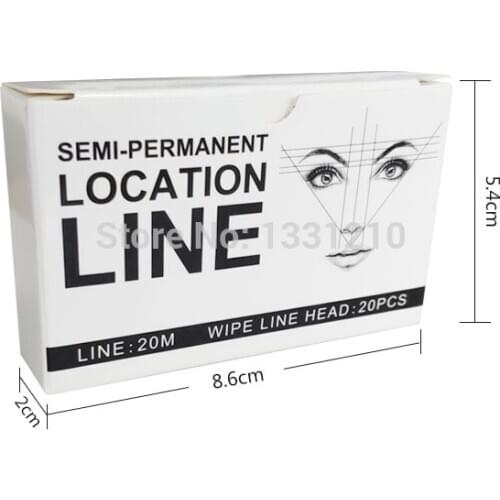 Microblading Pre Inked Mapping String Brow Liner Ink Eyebrow Perfect Make Up Line 20m with 20Pcs Wipe Line Head