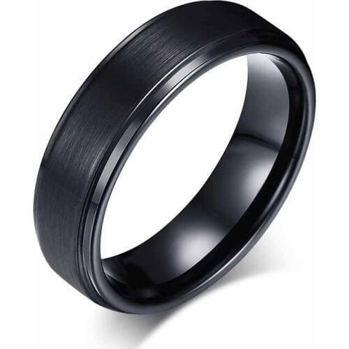 EAMIOR 8 mm New Simple Tungsten Steel Matte Brushed Pure Noble Black Party Rings Anniversary Souvenir Friend Gifts Dropshipping
