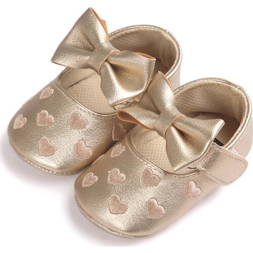 Pu leather golden infant shoes for newborn baby girls boys with age 0~18 month CX50C
