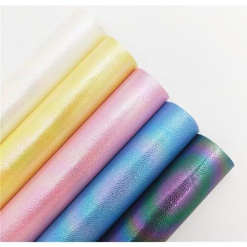 Iridescent Caviar Embossed Synthetic Faux leather Fabric sheets Felt Backing Fabric for Bow Eerings Bags Shoes 21X29CM R194A