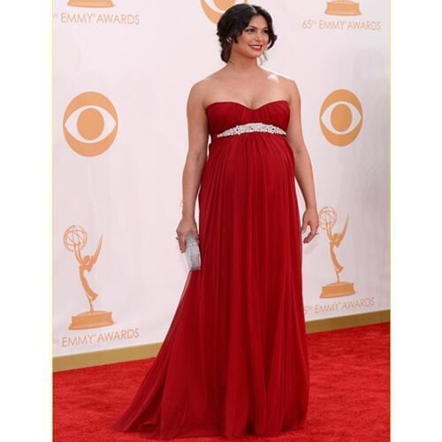 Vestidos Sexy Long Evening Prom Gown Chiffon Maternity Dress for Wedding Party Custom Made