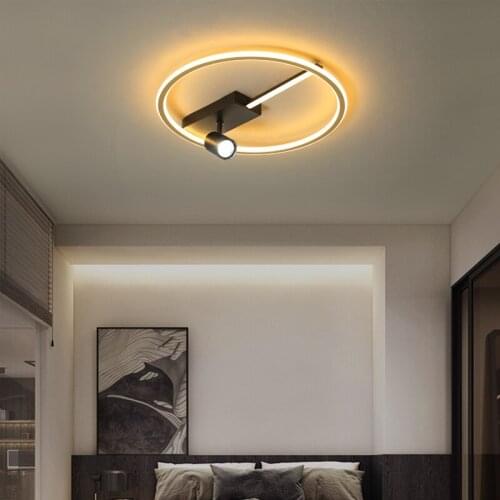 Rushed Gold Ceiling Lights For Living Bed Room Surface Mounted Modern Led Black Ceiling Lamp Lighting For Office Study Room