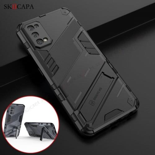 Armor Bumper Shockproof Stand Phone Case For OPPO Reno 5 Pro 4 Lite A53 A32 Realme C15 C12 Camera Lens Protection Hard PC Cover