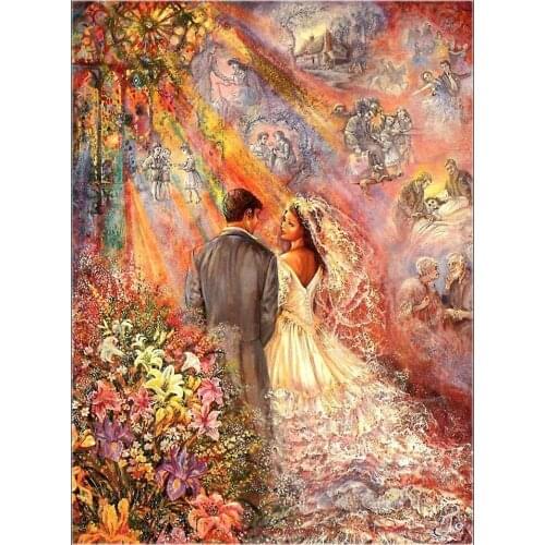 Counted Cross Stitch Kits Needlework Embroidery - 14 ct Aida DMC Color DIY Arts Handmade Home Decor - Wedding Fantasy