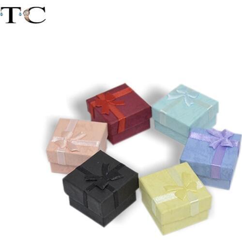 New 1PC 4*4cm High Quality Jewelry Organizer Box Rings Storage Box Small Gift Box For Rings Earrings 9Colors