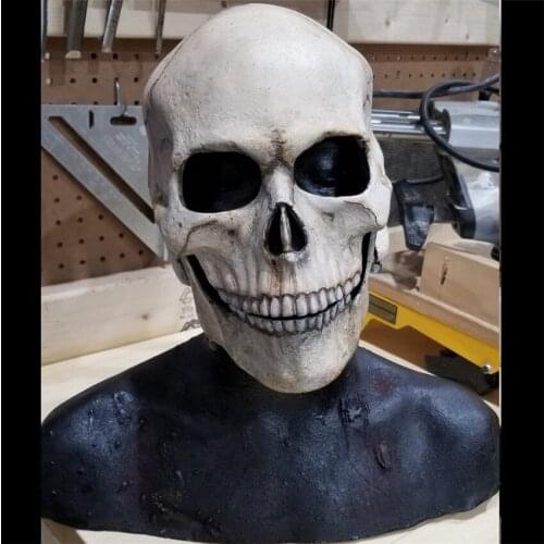 Movable Jaw Full Head Skull Decoration Horror Helmet Holiday Party Decoration Cosplay Props
