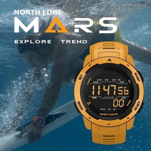 NORTH EDGE Digital smart Watch Men Sports Fitness Watches Running Sports Swimming 50M Waterproof Mens Electronic clock