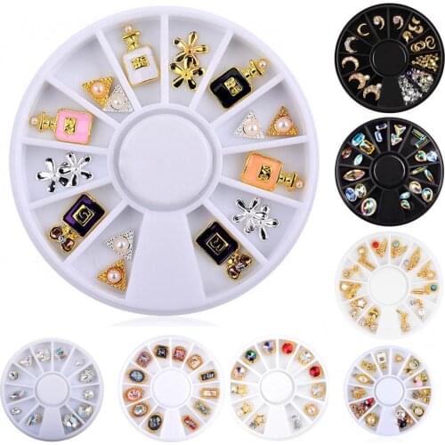 Women Nail stickers 3D Colorful Glass Rhinestones Nail Decoration Manicure DIY Jewelry Accessory