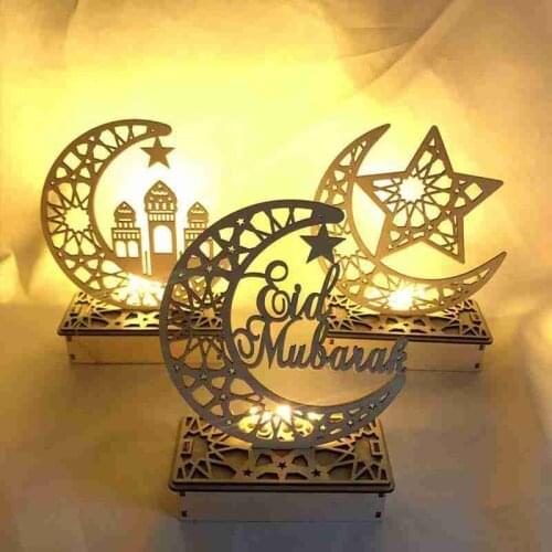 LED Wooden Palace Light Palace Eid Mubarak Decor Ramadan Decoration Muslim Craft Suppiles Ramadan Decoration Home Party Decor