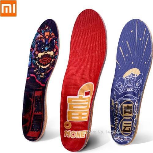 Youpin Natural Cork Comfortable breathable Insole Cushioning running support Sweat dry Non-slip Sports insole