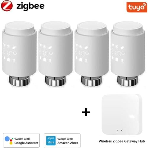 TRV ZigBee 3.0 Smart Radiator Actuator Programmable Thermostatic Radiator Valve Temperature Controller Voice Control Via Alexa