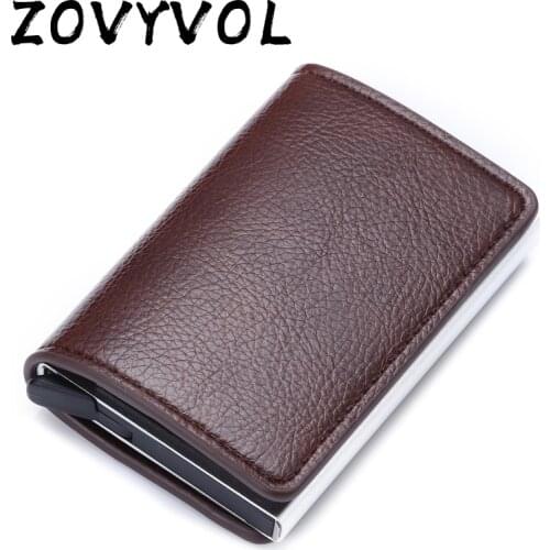 ZOVYVOL Smart Standard Wallet Card Holder Fashion Vintage PU Leather Card Case Casual Men Wallet RFID Blocking Card Wallet