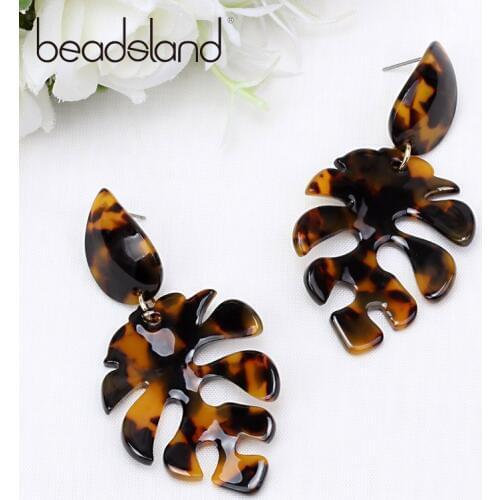 Beadsland Acetic Acrylic Drop Earrings Distinctive Leaf Design Fashion Casual/Sporty Women Girls Party Sell Well Gift 40013