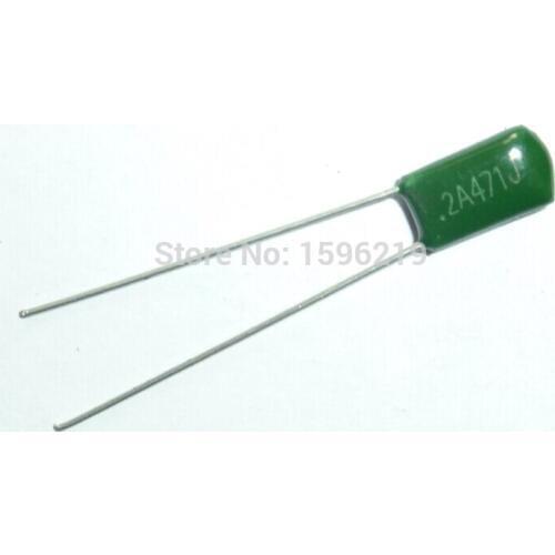 100pcs Mylar Film Capacitor 100V 2A471J 470pF 0.47nF 2A471 5% Polyester Film capacitor