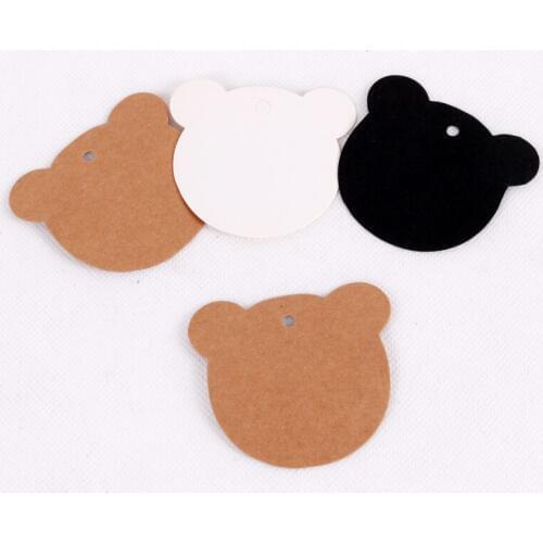 200Pcs/Lot 6x5.3cm Blank Brown Kraft Paper Hang Tags Labels Cardboard Jewelry Earrings Display PriceTag Cards