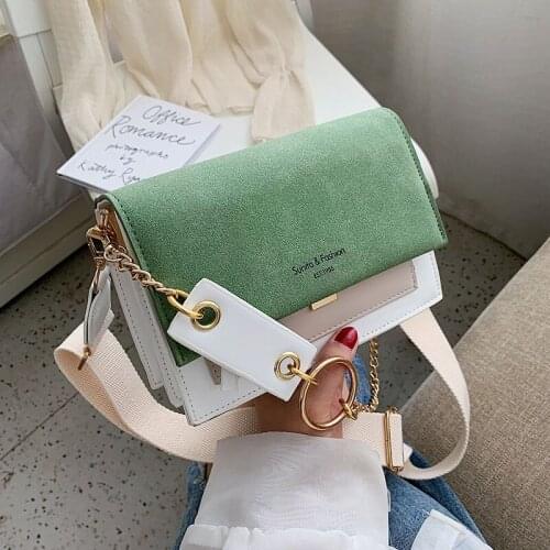 2021 brand design ladies fashion luxury frosted leather messenger bag chain simple shoulder bag ladies messenger portable wallet