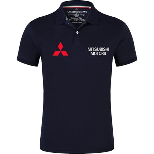 2021 Mitsubishi Motors Brand Mens Summer Shirts Polos Male Solid Casual Cotton Short Sleeve Tee High Qulity Quick Dryin Tops