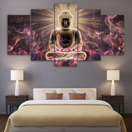 Framed 5pcs HD Print abstract buddha Buddhism meditation canvas Painting home decor wall art picture print painting art /PT1171