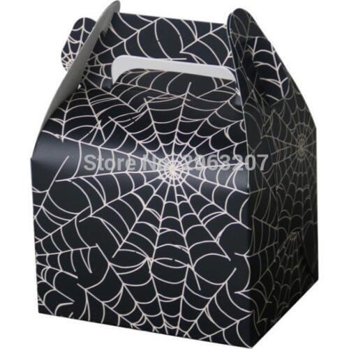 500pcs spider web candy box Halloween theme party gift handle bags favor boxes black scenes table decorations events