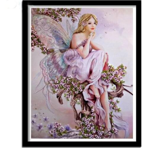5d diamond Embroidery,fairy on the tree,Diamond Painting,full square,Cross Stitch,flower elf,3D,Diamond Mosaic,Needlework