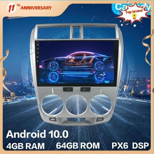 Aotsr Android 10.0 4+64G Car Radio GPS Navigation Car Stereo Video HD Multimedia Player For HONDA CITY 2006 - 2013 DSP Carplay