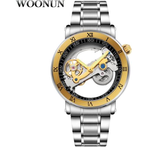 Men Mechanical Watches Fashion Creative Transparent Watches Men Stainless Steel Automatic Watches Men Tourbillon Watches Reloj