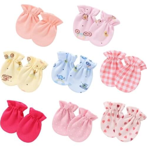 Baby Anti Scratching Soft Cotton Gloves Newborn Protection Face Scratch Mittens