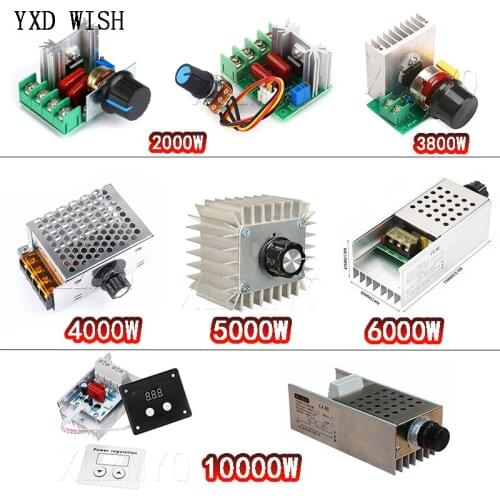 Dimming LED Dimmer 2000W/3800W/4000W/5000W/6000W/10000W AC 220V SCR Voltage Regulator Motor Speed Controller Thermostat AC Power